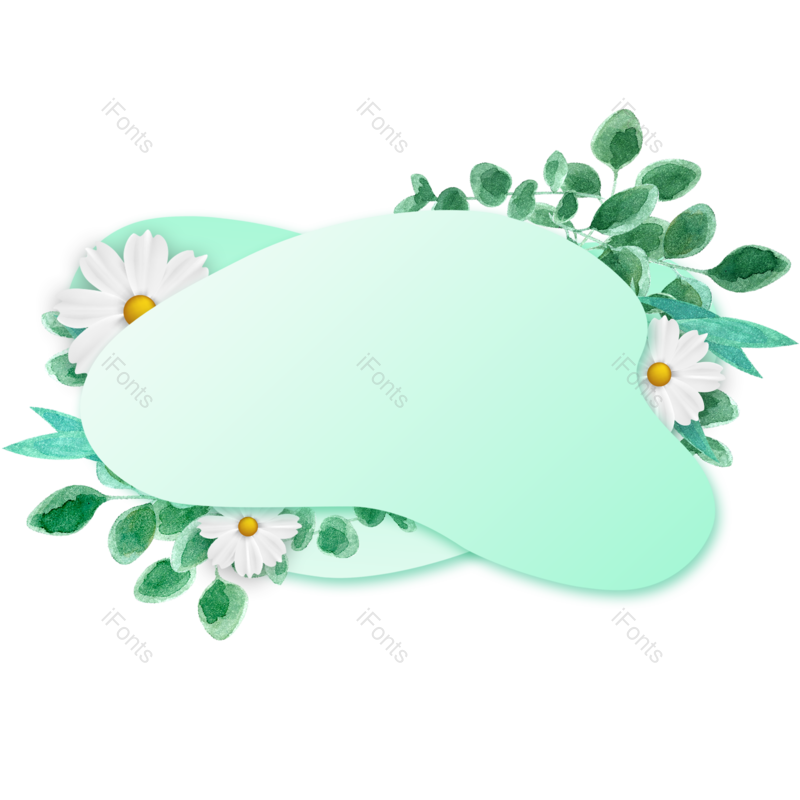 边框图片,装饰元素,绿叶PNG,花朵免抠素材